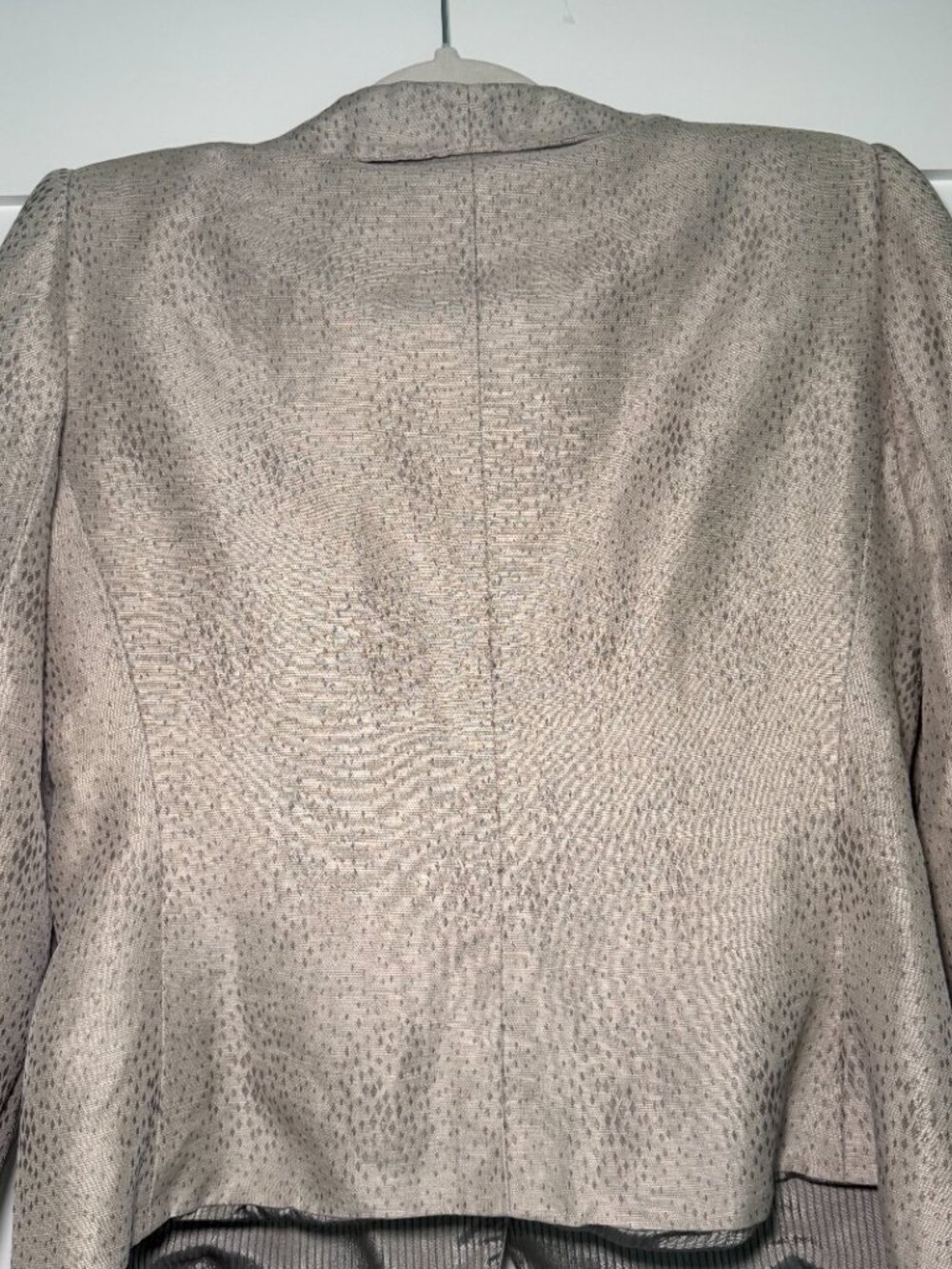Giorgio Armani Silk Linen Blazer Womens Tan Shawl Neckline Single Breast 6-8 - Picture 3 of 8